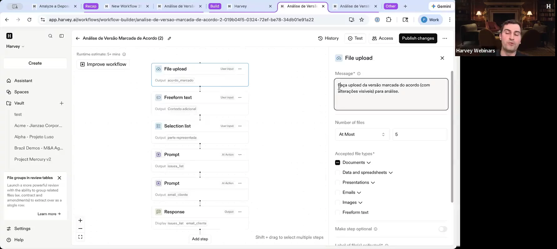 Harvey Workflow Builder Training (Portuguese)